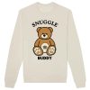 Beige sweatshirt with a brown teddy bear graphic and the words ‘Snuggle Buddy’ printed on the front.